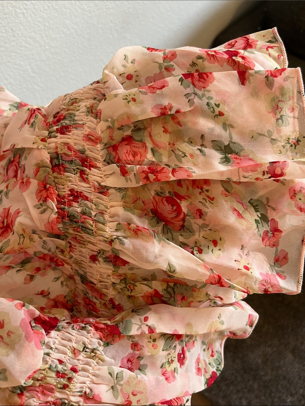 NWT TCEC Floral One-Shoulder Ruffle blouse - Picture 9 of 11